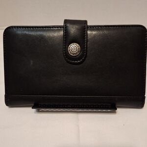Lisa Loren Black Leather Folio Wallet Card Case - Women's Bags